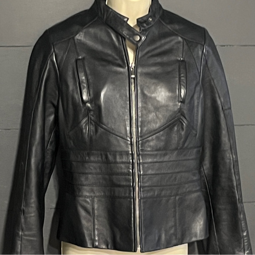 Pelle Studio Black Leather Jacket with Red Lining